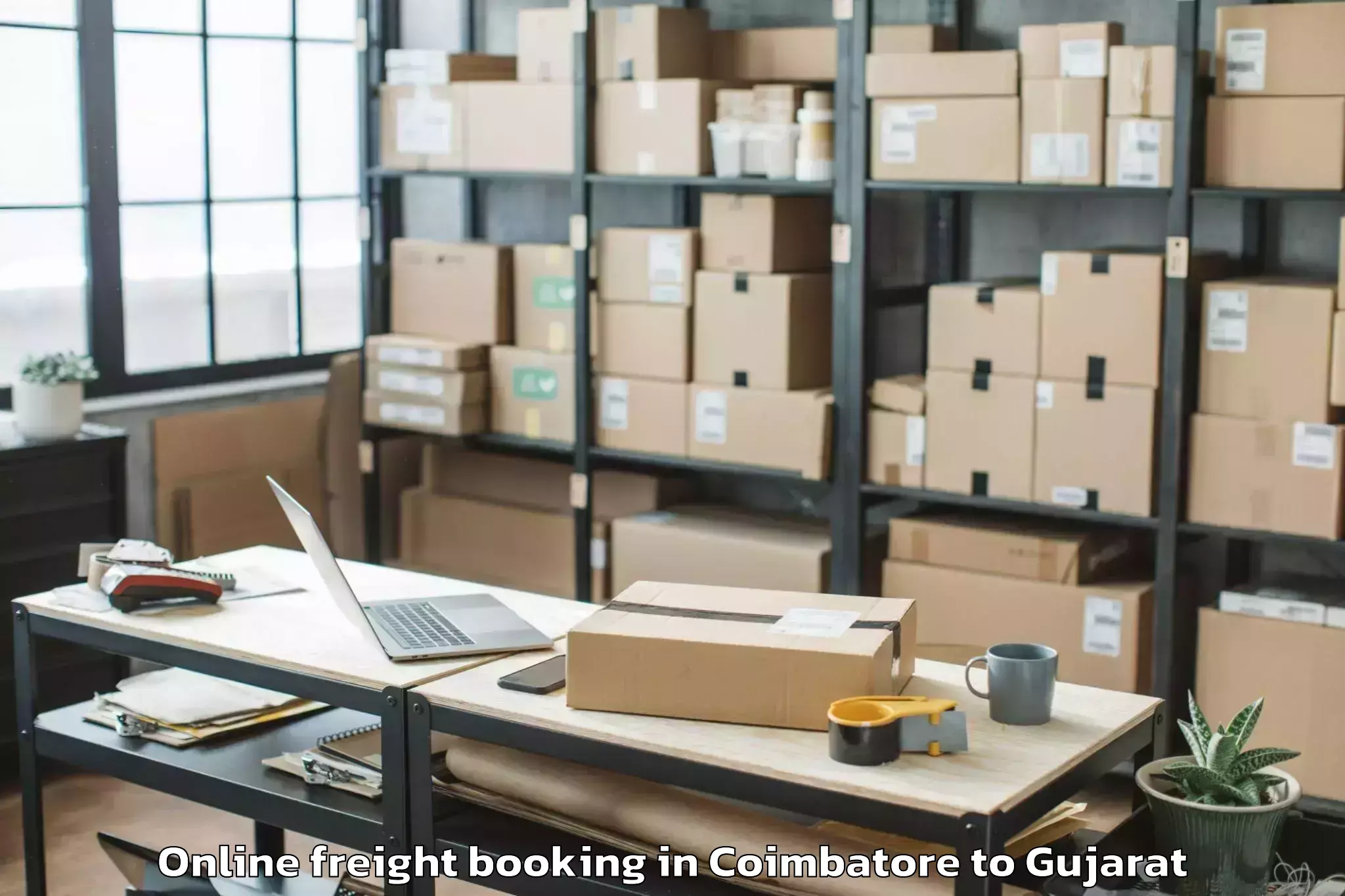 Top Coimbatore to Jambughoda Online Freight Booking Available